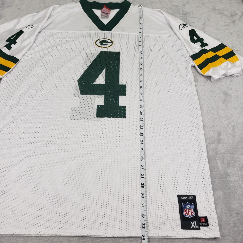 Reebok Green Bay‎ Packers Brett Favre 4 NFL Jersey White Men's XL Football Shirt - Picture 5 of 10